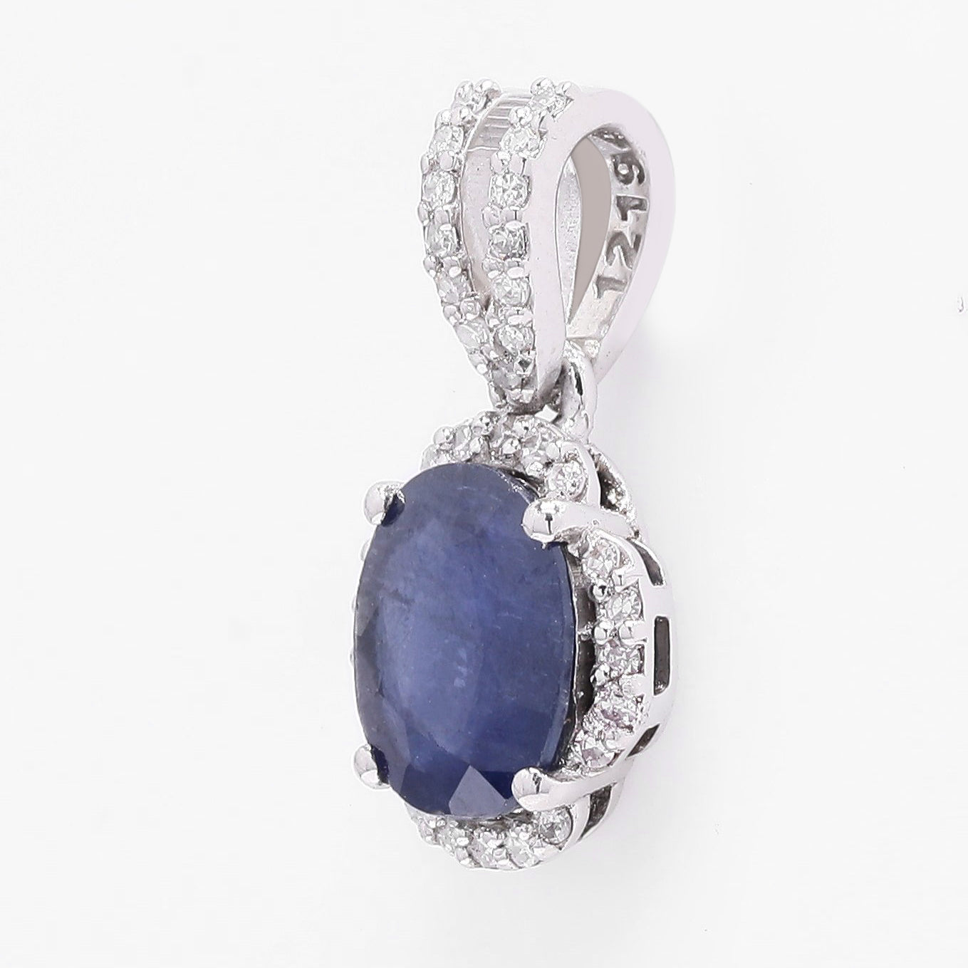 1.17 Ct Oval Mixed Cut Natural Sapphire 950 Platinum Pendant