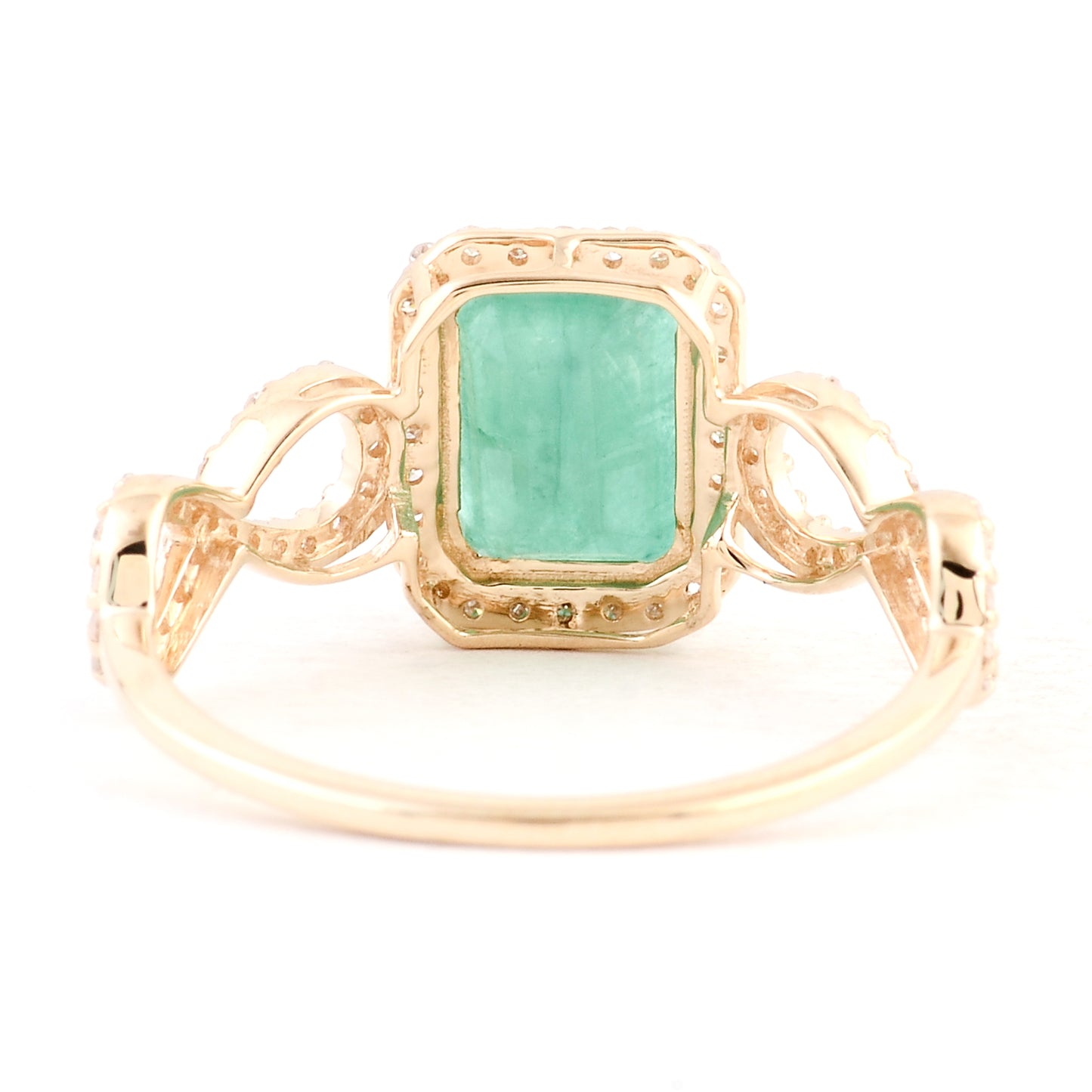 1.71 Ct Emerald Cut Natural Beryl Emerald 14K Gold Ring