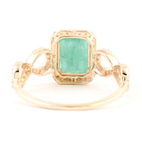 1.71 Ct Emerald Cut Natural Beryl Emerald 14K Gold Ring