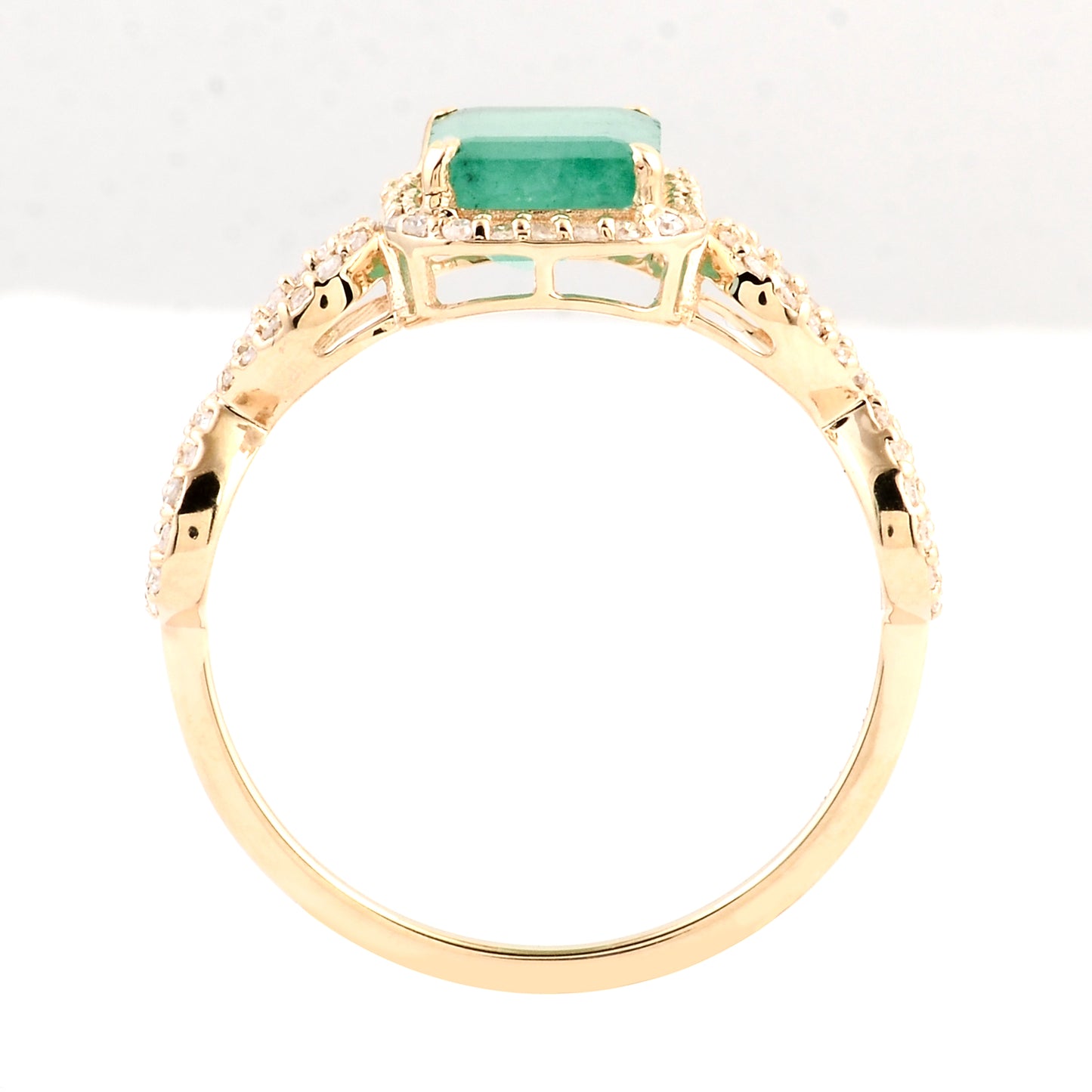 1.71 Ct Emerald Cut Natural Beryl Emerald 14K Gold Ring