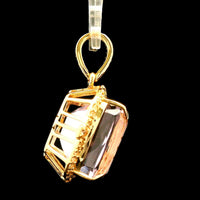 10.69 Ct Cushion Kunzite 14K Gold Pendant