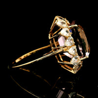 13.62 Ct Cushion Kunzite 14K Gold Ring