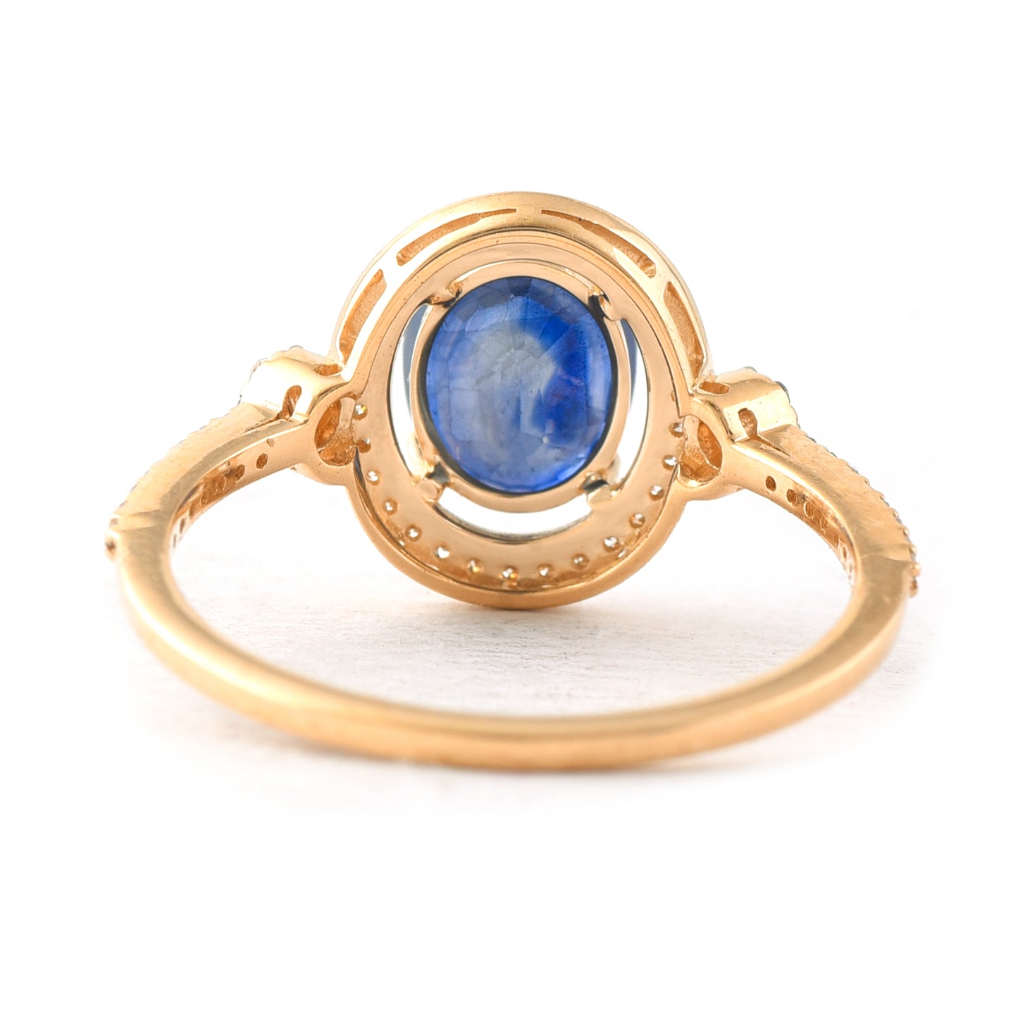 1.99 Ct Oval Mixed Cut Natural Sapphire 14K Gold Ring