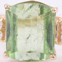 5.26 Ct Octagon Natural Peridot 14K Gold Ring