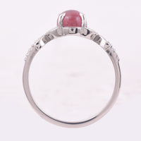 1.62 Ct Oval Cabochon Cut Natural Pink Tourmaline 950 Platinum Ring