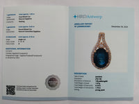 1.80 Ct Oval Mixed Cut Natural Sapphire 14K Gold Pendant
