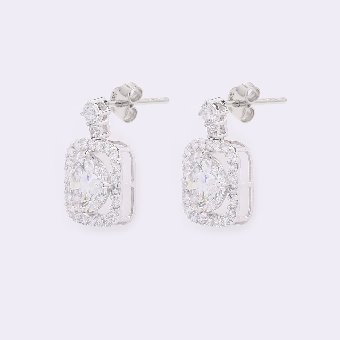 3.72 Carats Lab Grown Diamond 14K Gold Earrings