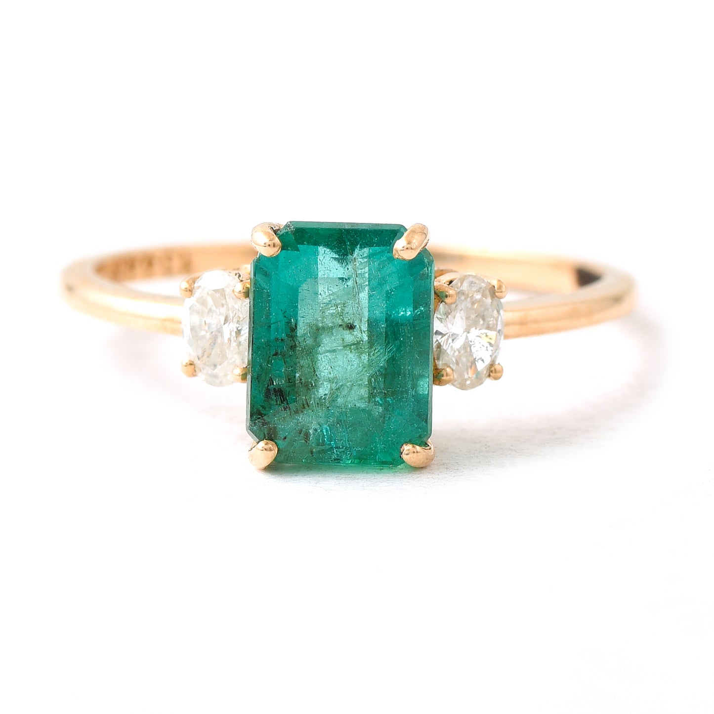 1.89 Ct Octagon Emerald 14K Gold Ring