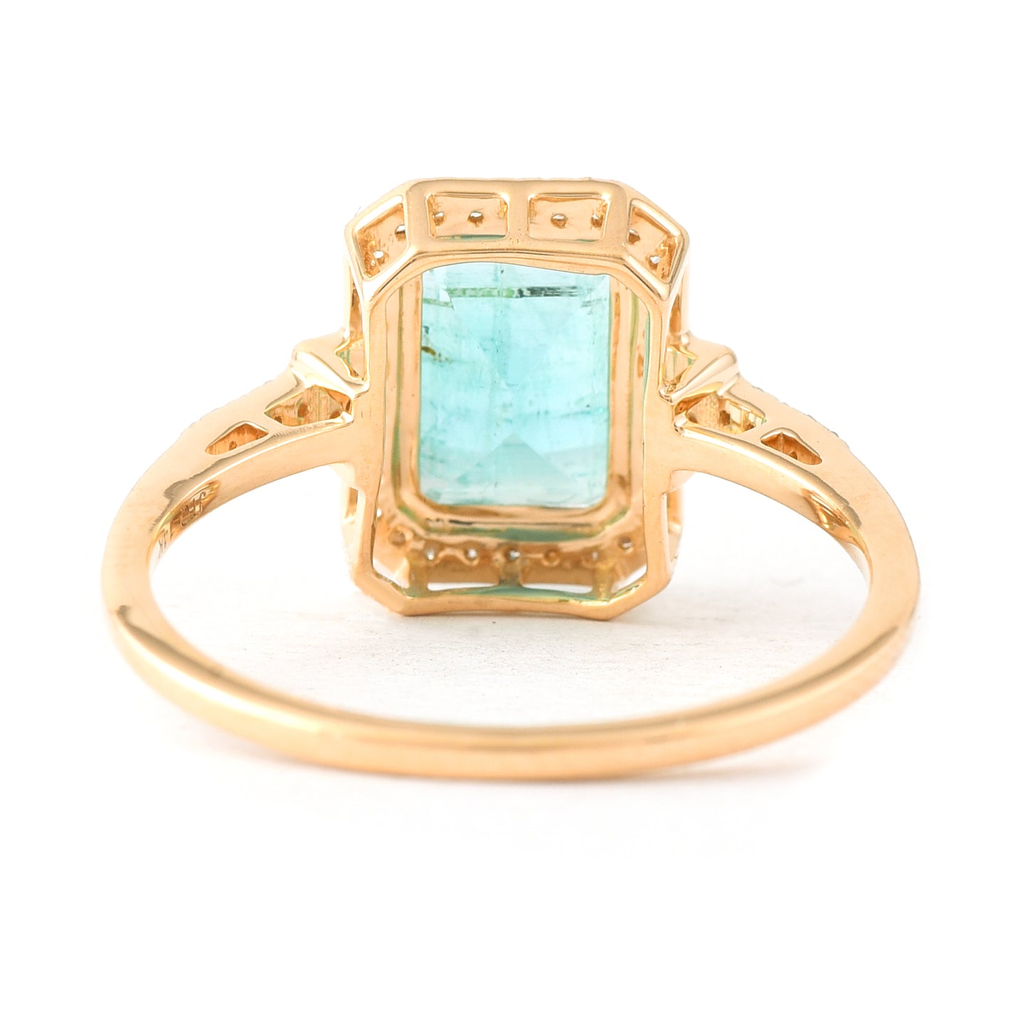 2.00 Ct Octagon Step Cut Natural Emerald 14K Gold Ring