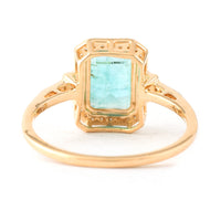 2.00 Ct Octagon Step Cut Natural Emerald 14K Gold Ring
