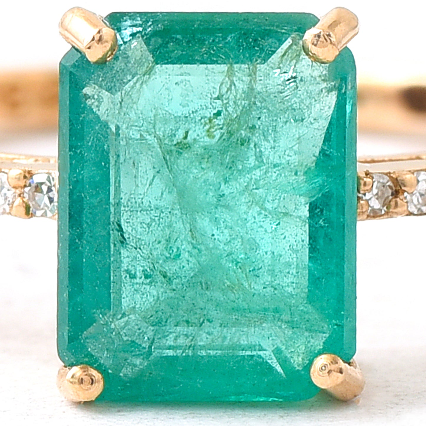 1.40 Ct Octagon Emerald 14K Gold Ring
