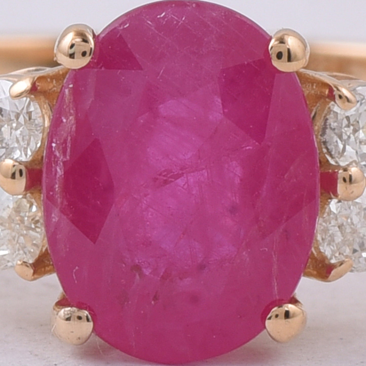 1.56 Ct Oval Natural Ruby 14K Gold Ring