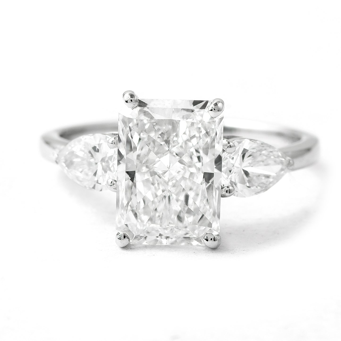 3.66 Ct Cut Cornered Rectangular Modified Brilliant Lab Grown Diamond 950 Platinum Ring