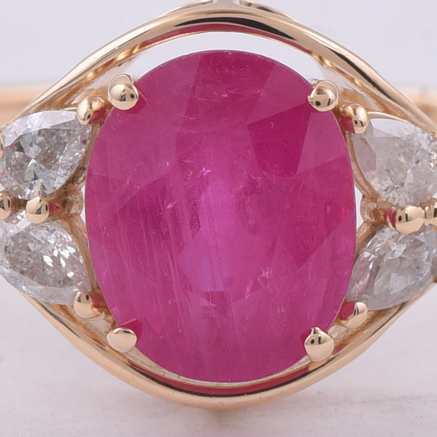 1.79 Ct Oval Natural Ruby 14K Gold Ring