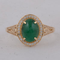 2.31 Ct Oval Emerald 9K Gold Ring