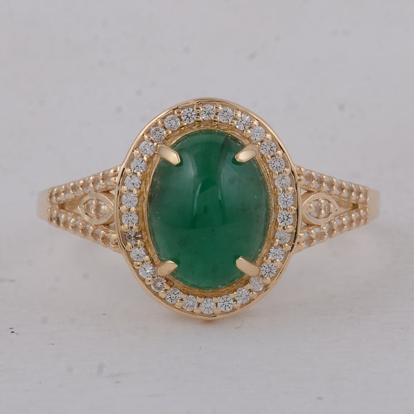 2.31 Ct Oval Emerald 9K Gold Ring