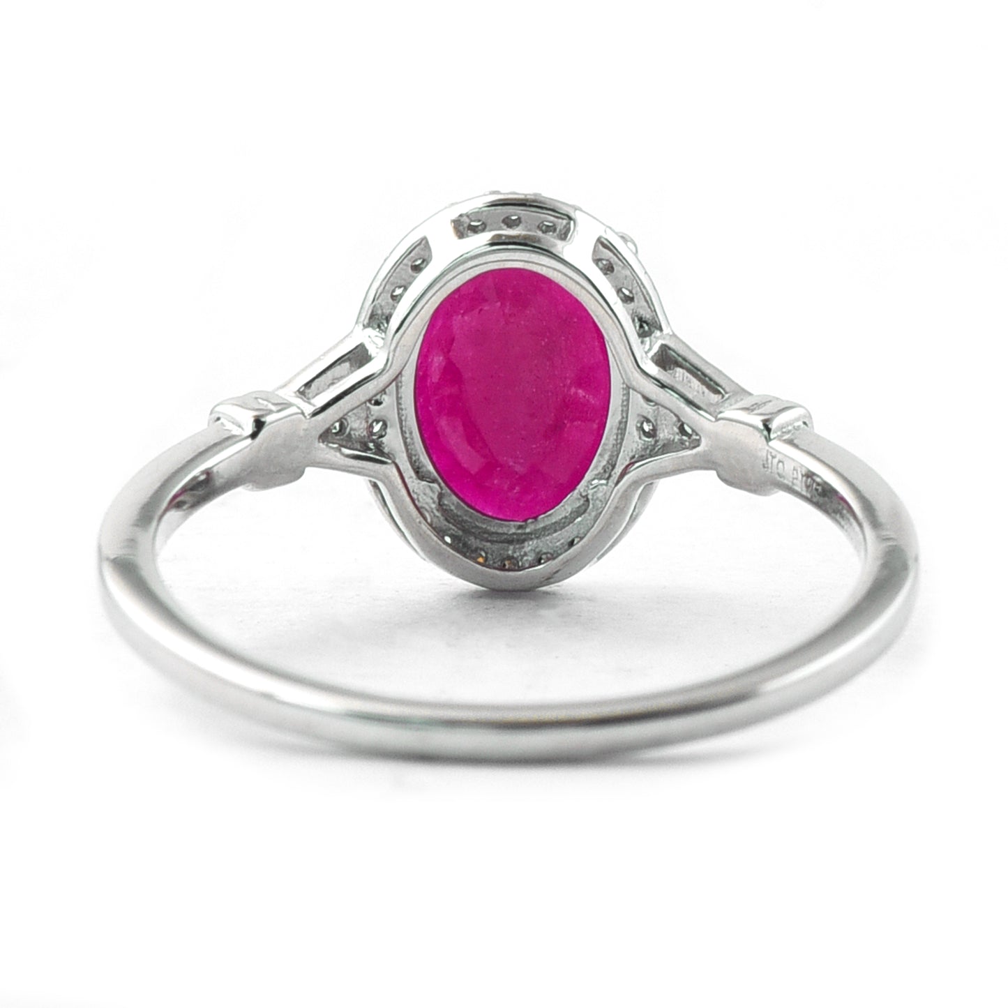1.54 Ct Oval Mixed Cut Natural Ruby 950 Platinum Ring