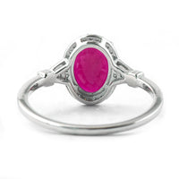 1.54 Ct Oval Mixed Cut Natural Ruby 950 Platinum Ring