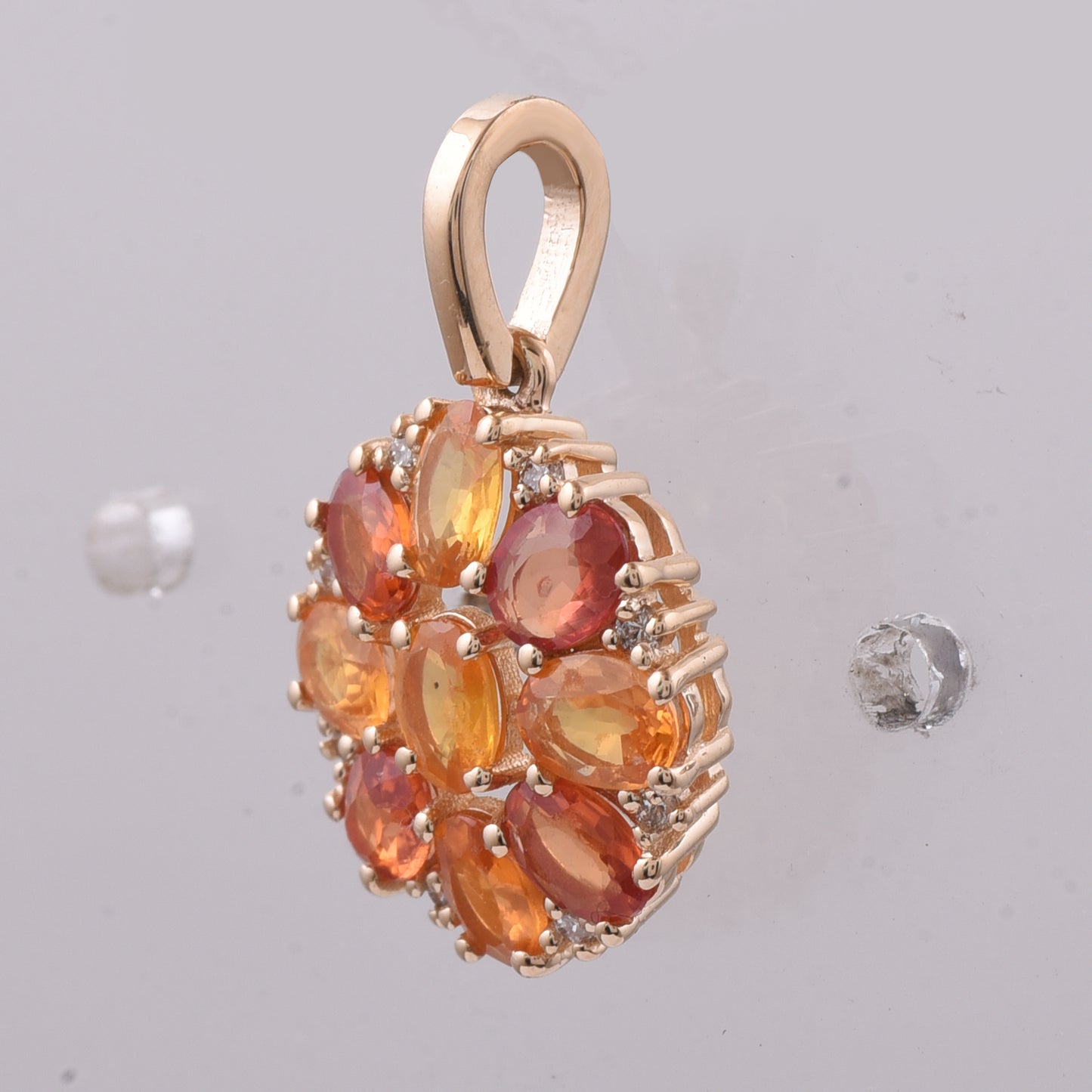 1.66 Ct Oval Natural Multi Coloured Sapphire 14K Gold Pendant