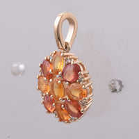 1.66 Ct Oval Natural Multi Coloured Sapphire 14K Gold Pendant