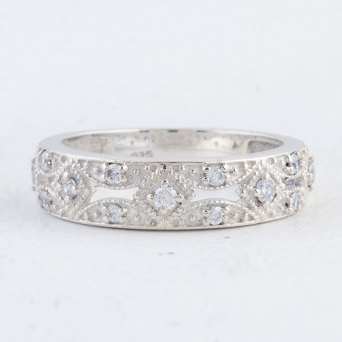0.52 Ct Round Cubic Zirconia 925 Sterling Silver Ring