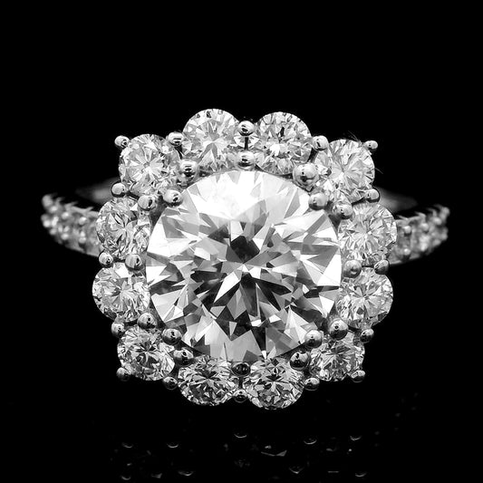 3.18 Carats Lab Grown Diamond 14K Gold Ring
