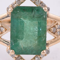 1.64 Ct Octagon Step Cut Natural Emerald 14K Gold Ring
