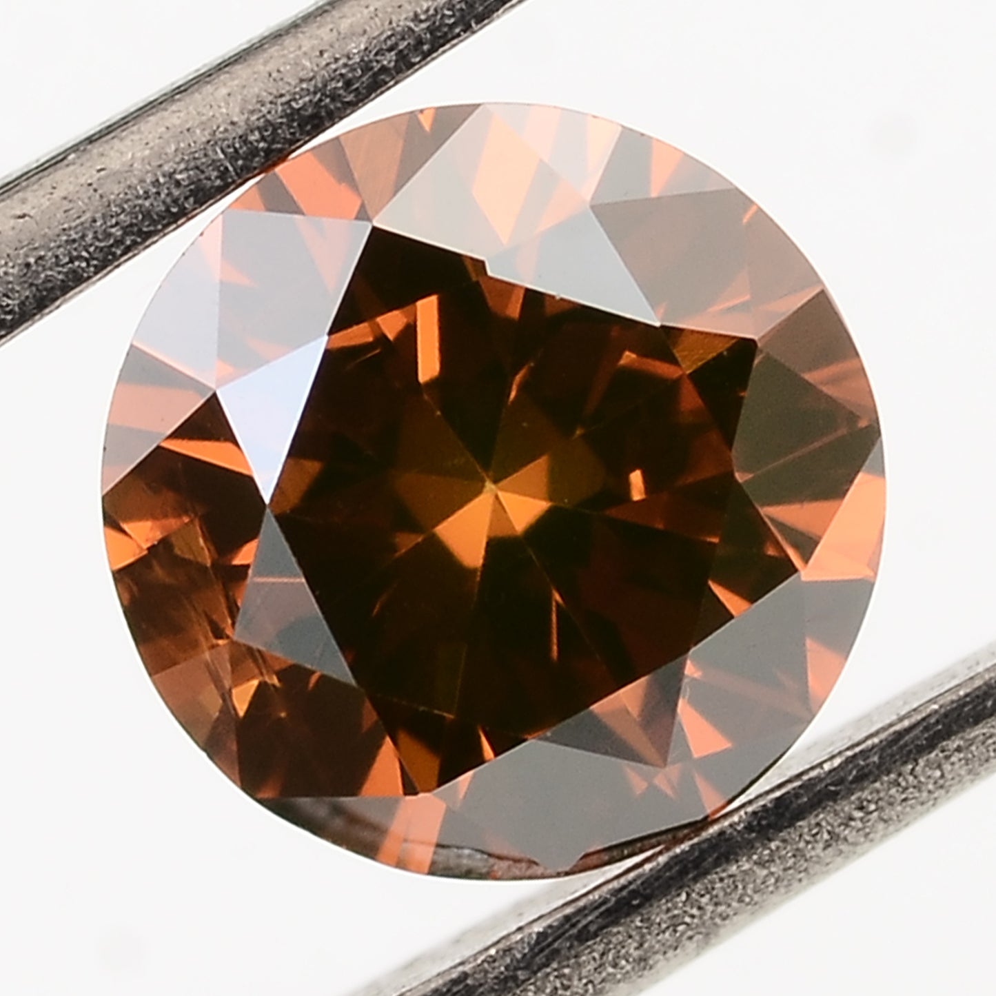 0.59 Red Diamond Round Loose Gemstone