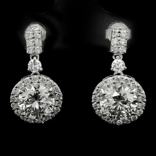 4.54 Carats Lab Grown Diamond 14K Gold Earrings