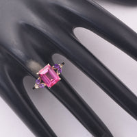 3.07 Ct Octagon Pink Topaz 9K Gold Ring