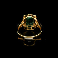 2.91 Ct Octagon Step Cut Natural Emerald 14K Gold Ring