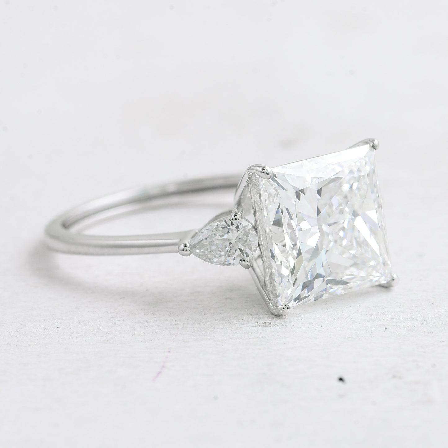 4.51 Ct Square Lab Grown Diamond 14K Gold Ring