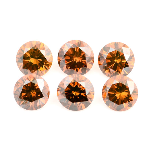 0.90 Red Diamond Round Loose Gemstone
