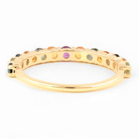 1.08 Carat Round Mixed Cut Natural Corundum Multi Sapphire 14K Gold Ring