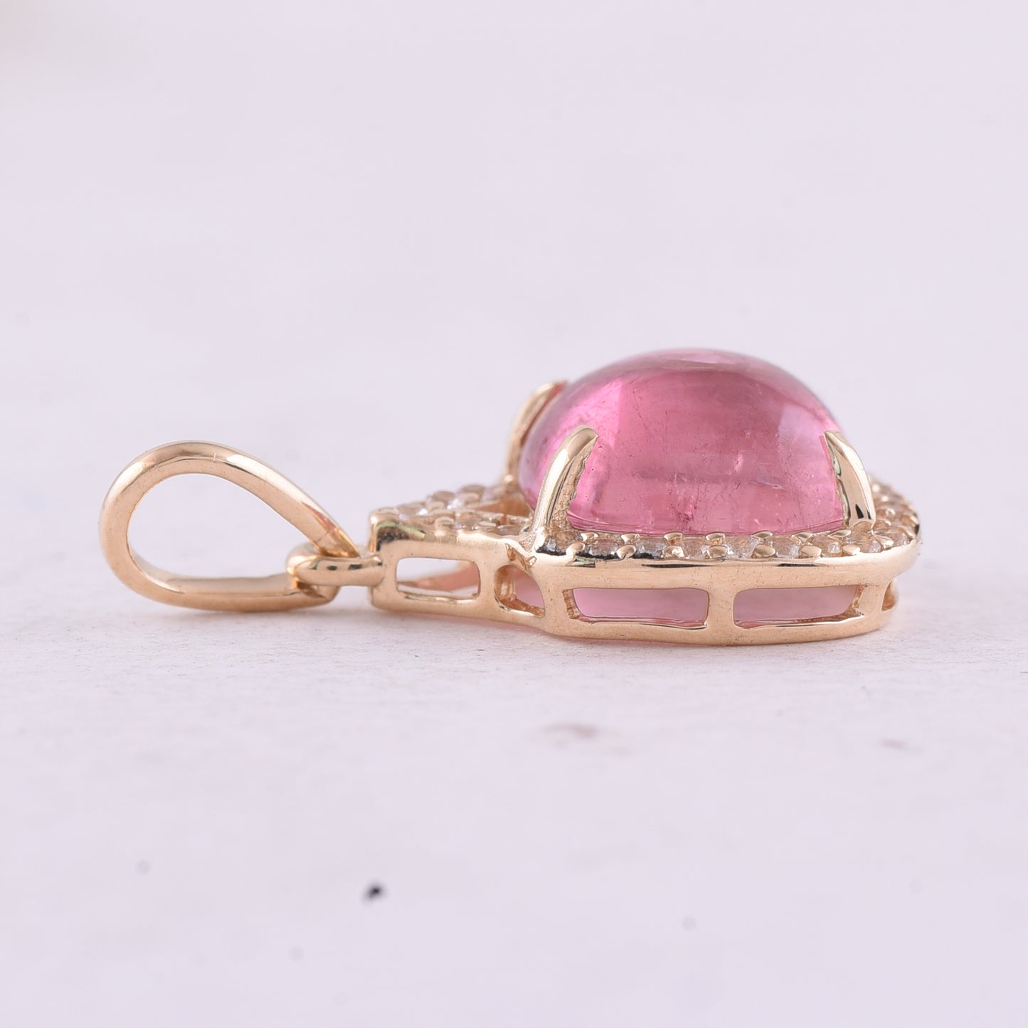 2.26 Ct Cushion Tourmaline 9K Gold Pendant
