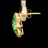 1.61 Ct Pear Emerald 14K Gold Earrings