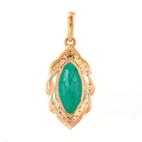 1.99 Ct Marquise Mixed Cut Natural Emerald 14K Gold Pendant
