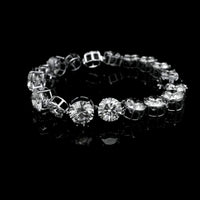 27.29 Ct Round Lab Grown Diamond 14K Gold Bracelet