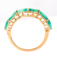 2.14 Ct Marquise Mixed Cut Natural Emerald 14K Gold Ring