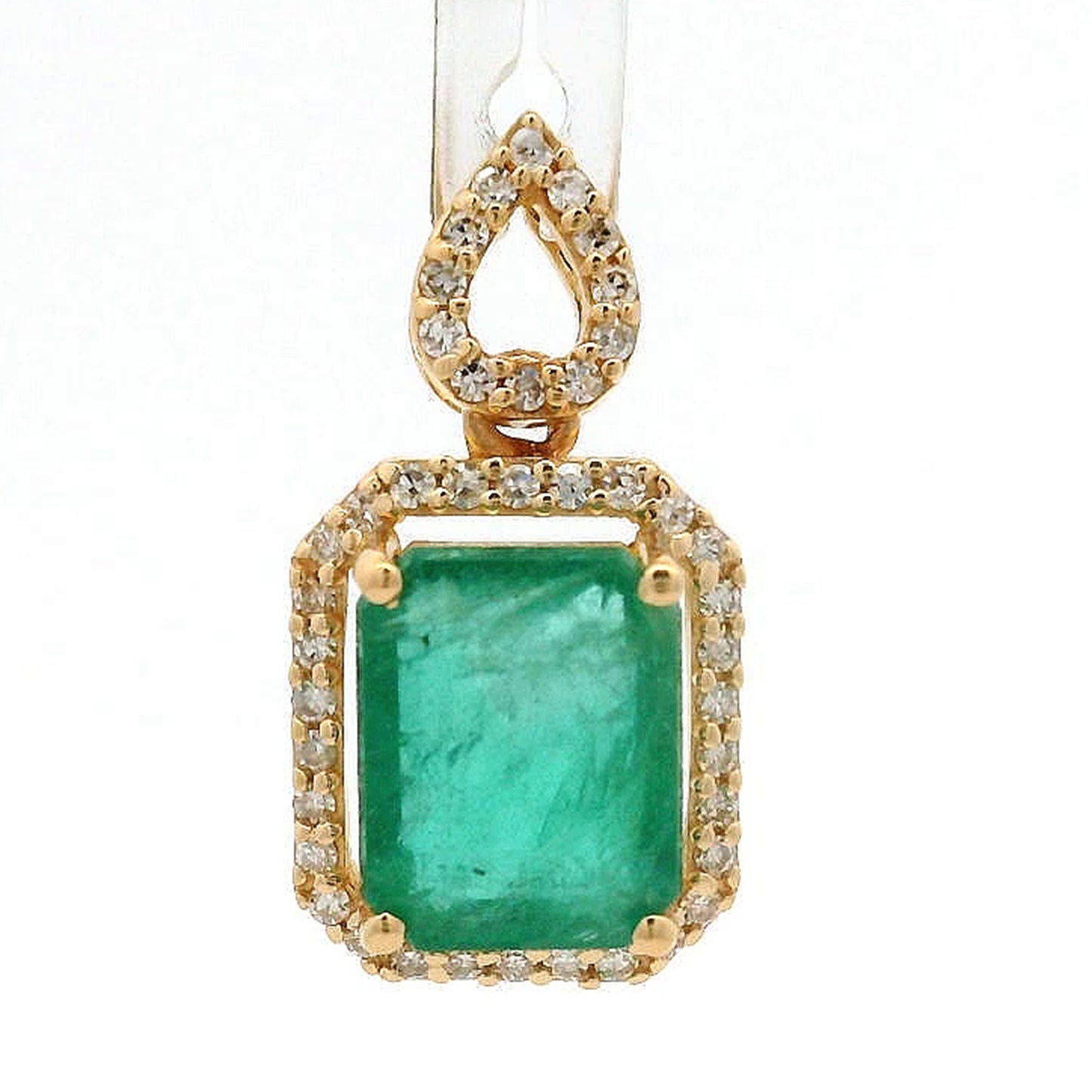 1.79 Ct Octagon Emerald 14K Gold Pendant
