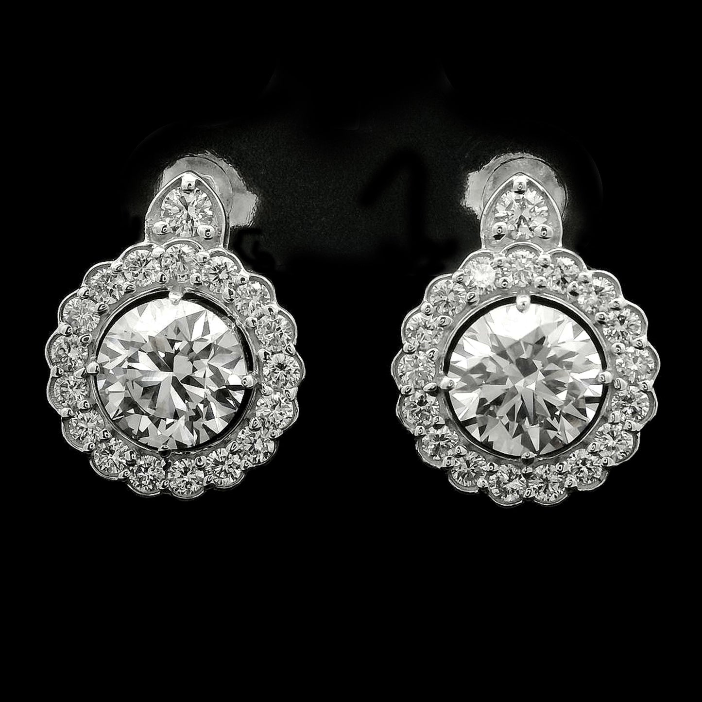 4.23 Carats Lab Grown Diamond 14K Gold Earrings