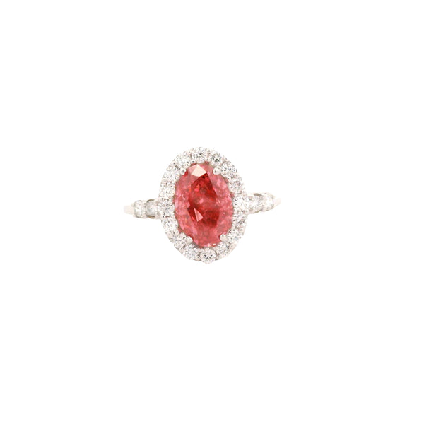 2.56 Carats Pink Lab Grown Diamond 14K Gold Ring