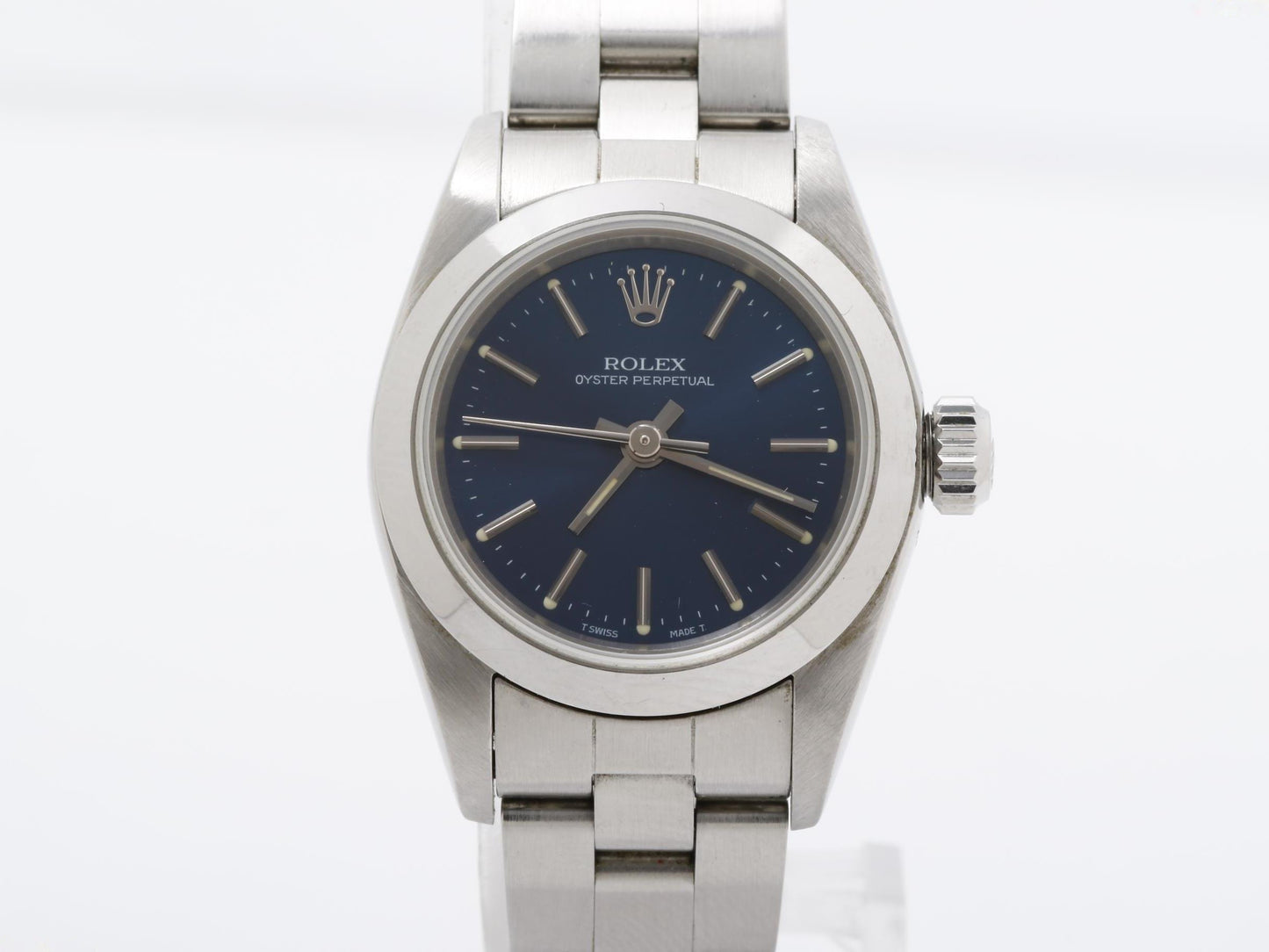 Rolex - 67180 - Oyster Perpetual Blue Dial Ladies Automatic Watch, U Serial, 25mm