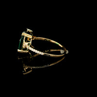 3.26 Ct Oval Mixed Cut Lab Grown Emerald 14K Gold Ring