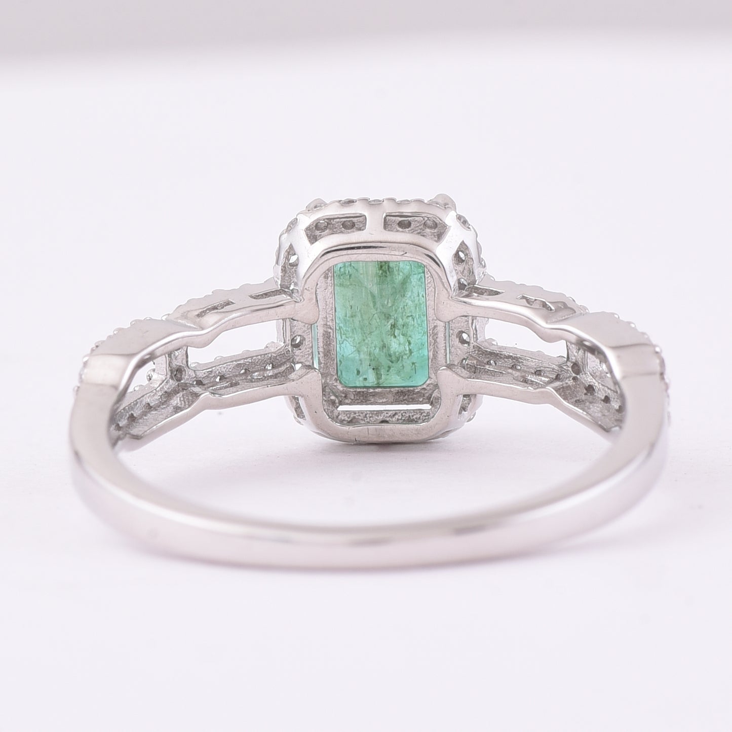 1.30 Ct Octagon Step Cut Natural Emerald 950 Platinum Ring