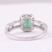 1.30 Ct Octagon Step Cut Natural Emerald 950 Platinum Ring