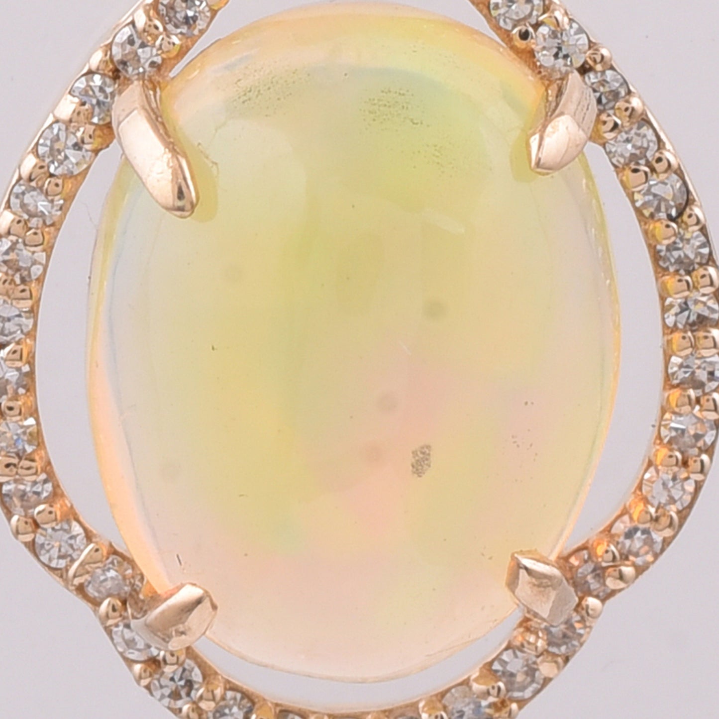2.90 Ct Oval Natural Opal 14K Gold Pendant
