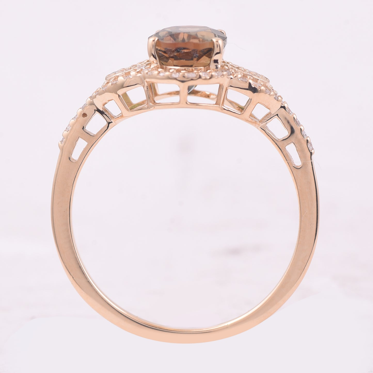 1.66 Ct Oval Mixed Cut Natural Green Tourmaline 14K Gold Ring