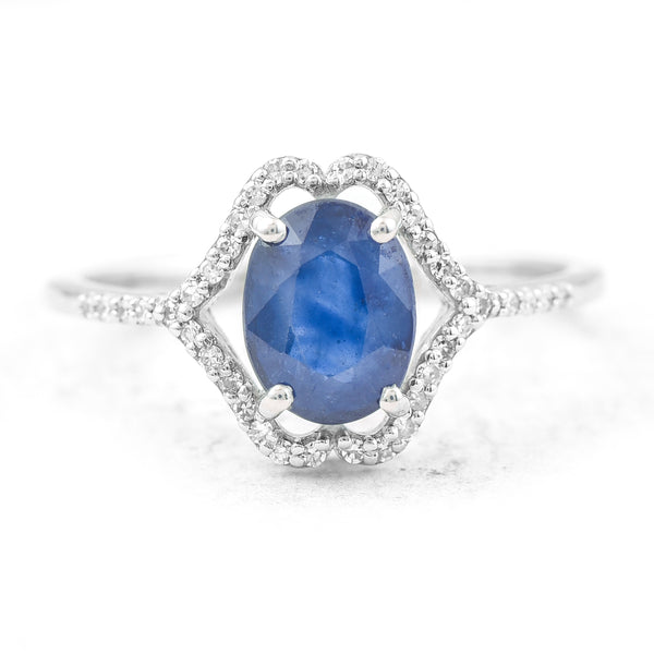 1.76 Ct Oval Mixed Cut Natural Sapphire 950 Platinum Ring