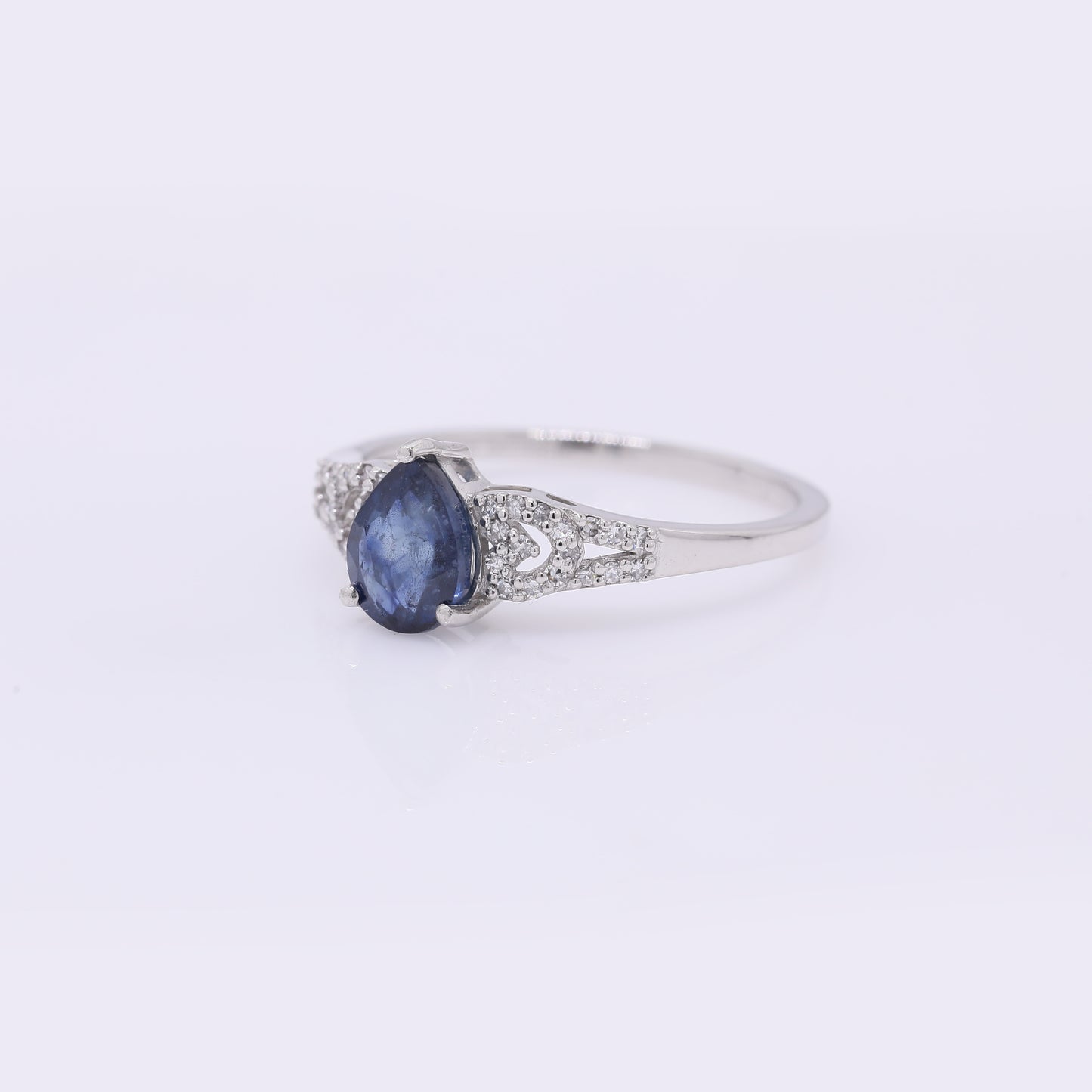1.33 Ct Pear Mixed Cut Natural Sapphire 950 Platinum Ring